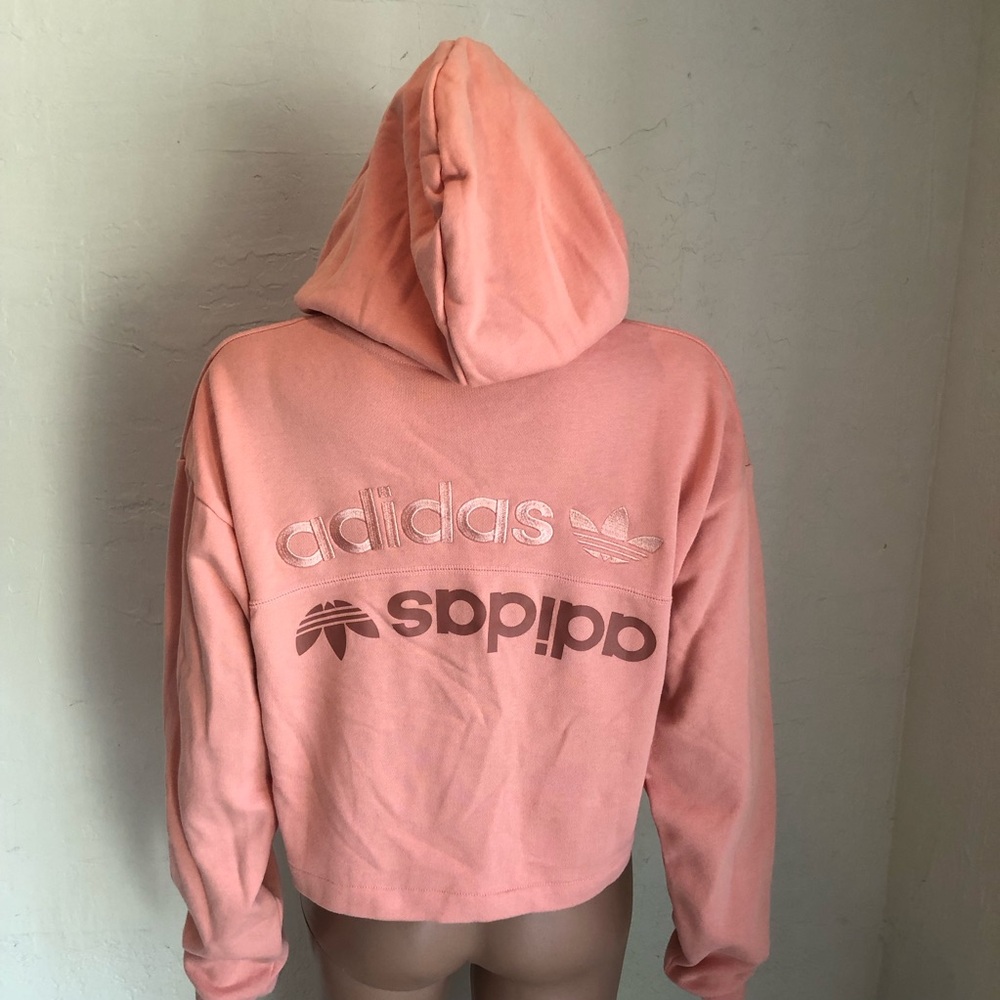 Adidas R.Y.V Women’s Size M Cropped Active Terry Trace Pink Sweatshirt Hoodie